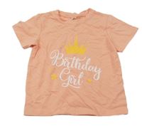 Svetloružové tričko s nápisom