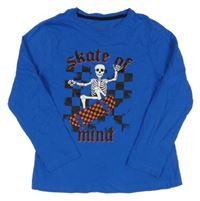 Modré triko s kostrou Primark 