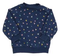 Tmavomodrá mikina so srdiečkami M&S