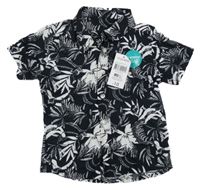 Nové - Černá košile s listy Matalan