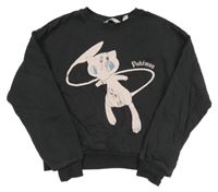Tmavosivá crop oversize mikina s Pokémonem H&M