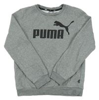 Šedá melírovaná mikina s logem Puma