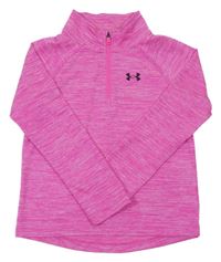 Růžová melírovaná funkční sportovní mikina s logem Under Armour