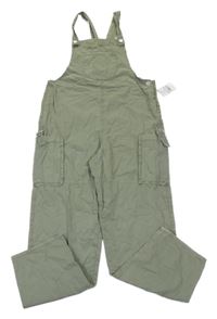 Nové - Khaki plátěné laclové cargo kalhoty Next vel. 16 let