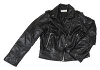 Černý koženkový crop podšitý křivák H&M