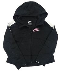 Čierno-biela prepínaci crop mikina s logom a kapucňou Nike