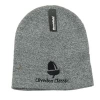 Nové - sivo-biela melírovaná pletená čapica so žaludem Beechfield