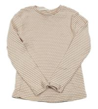 Starorůžovo-bílé pruhované žebrované triko George