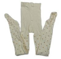 Smotanové pančuchy so zlatými bodky H&M