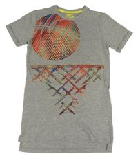 Sivá melírovaná nočná košeľa s loptou a basketbalovým košem Bluezoo