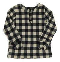 Čierno-biela kockovaná rebrovaná úpletová mikina George