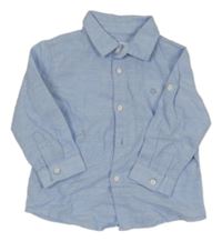 Svetlomodrá melírovaná ľanová košeľa mayoral