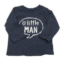 Tmavomodré melírované tričko s nápismi George