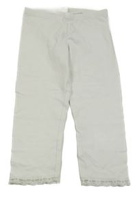 Biele capri legíny s čipkou H&M