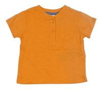 Oranžové melírované tričko s vreckom Ergee