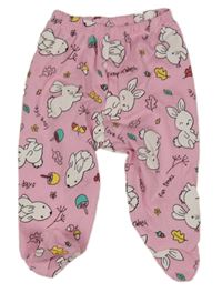 Růžové polodupky s králíčky a lístečky a nápismi