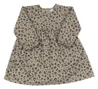 Béžovohnědo-smetanovo-tmavosivé vzorované úpletové šaty PRIMARK