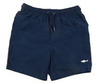 Tmavomodré plážové kraťasy so žralokom PRIMARK