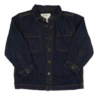 Tmavomodrá rifľová košeľová bunda Denim Co.