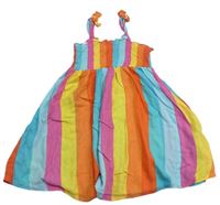 Farebné pruhované žabičkové trblietavé šaty Matalan