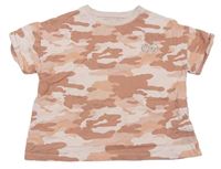Ružové army crop tričko s potlačou M&S
