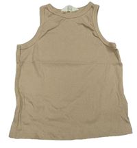 Béžový rebrovaný crop top H&M