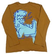 Hnedé tričko s dinosaurom H&M
