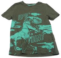 Khaki tričko s dinosaurem F&F