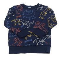 Tmavomodrá mikina s dinosaurami C&A