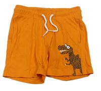 Oranžové bavlnené kraťasy s dinosaurom zn. C&A