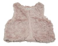 Ružová kožušinová podšitá vesta H&M