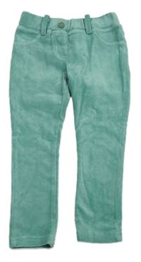 Zelené žebrované sametové tregíny Topolino