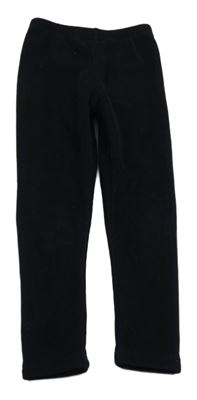 Černé žebrované sametové teplé legíny Dunnes