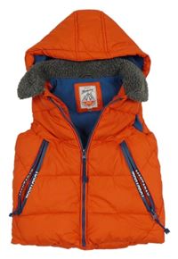 Červená šušťáková zateplená vesta s kapucňou Mantaray