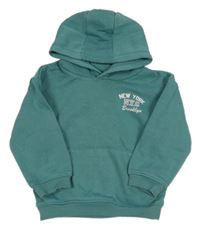 Zelená mikina s nápisom a kapucňou Matalan