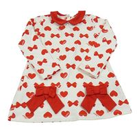 Biele teplákové šaty so srdiečkami a mašľami