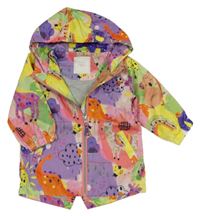 Barevná šusťáková jarní bunda se zvířaty a kapucí Next