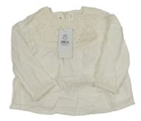 Nové - Smotanová blúzka s čipkou George