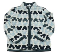 Bielo-modro-čierna fleecová prepínaci mikina s Mickeym Disney