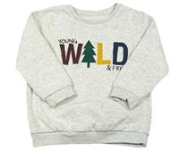 Svetlosivá melírovaná mikina s nápisom so stromkem Matalan