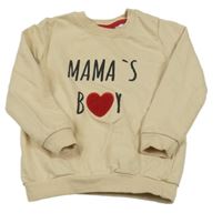 Béžová mikina s nápisom so srdcem So Cute