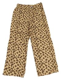 Béžové vzorované plátěné široké kalhoty V by Very