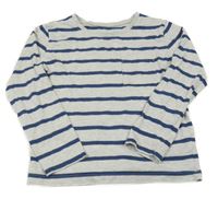 Šedo-tmavomodré pruhované triko s kapsou Dunnes