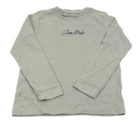 Šedé žebrované triko s nápisem George