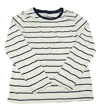 Bílo-tmavomodré pruhované triko C&A