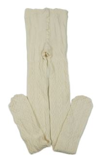 Smetanové vzorované punčocháče