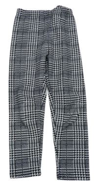 Čierno-biele kockované legíny Shein