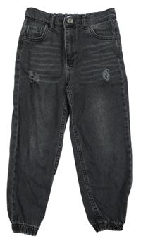 Antracitové boyfriend cuff rifle s vyšúchaním