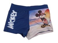 Tmavomodro-barevné nohavičkové plavky s Mickeym Disney