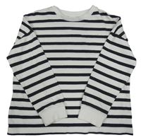 Bielo-čierna pruhovaná oversize mikina Next